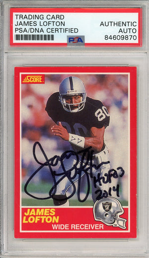 1989 SCORE JAMES LOFTON #213 HOF AUTOGRAPH PSA/DNA