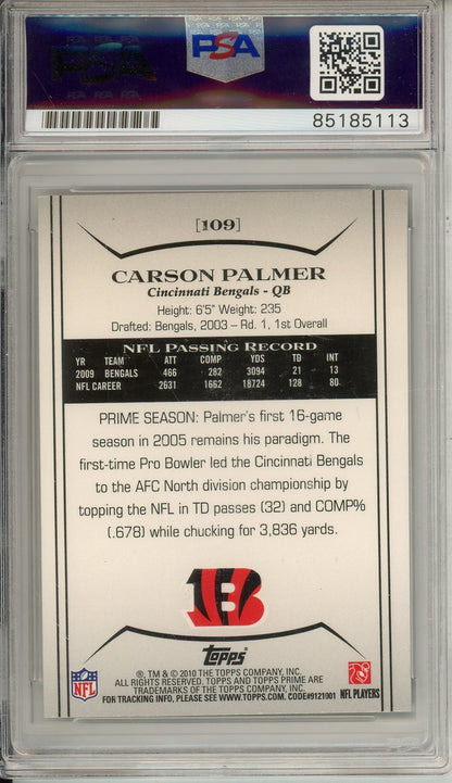 2010 TOPPS PRIME CARSON PALMER #109 BENGALS AUTOGRAPH PSA/DNA