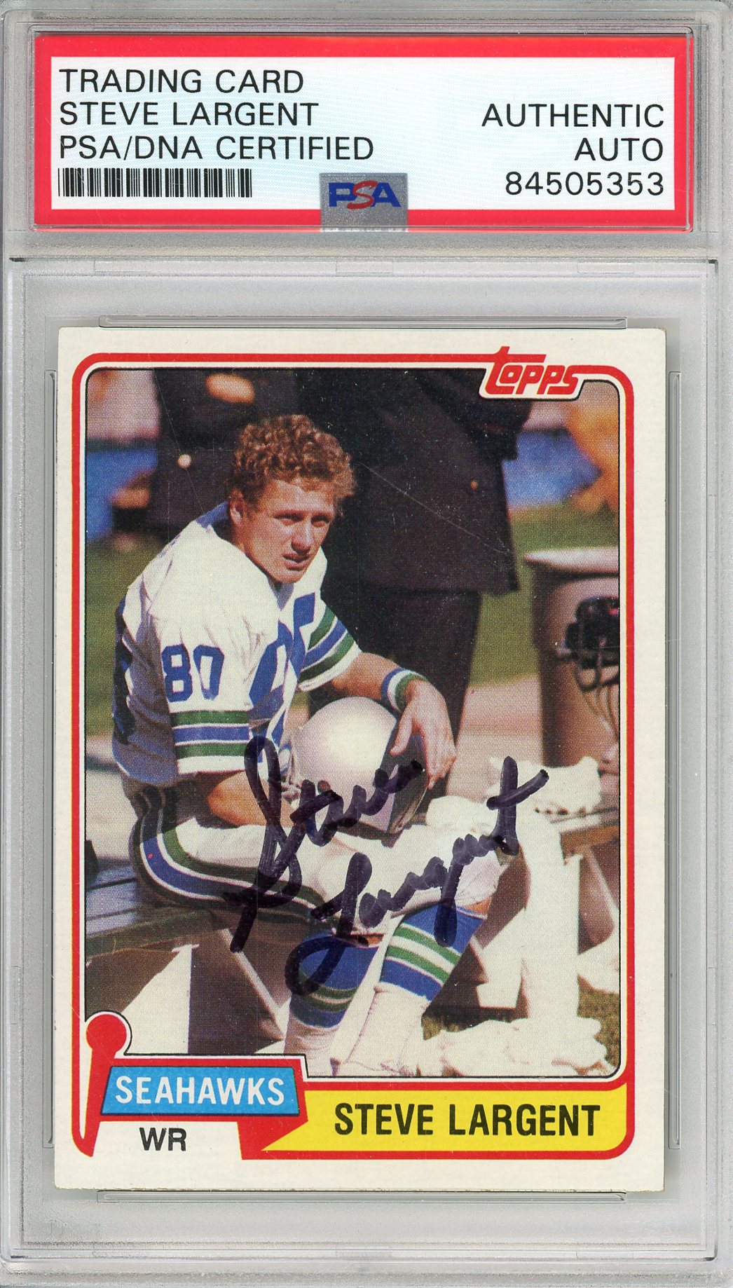1981 TOPPS STEVE LARGENT #271 HOF SEAHAWKS AUTOGRAPH PSA/DNA