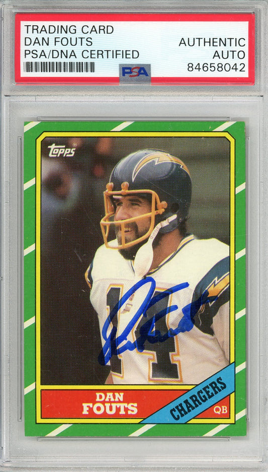 1986 TOPPS DAN FOUTS #231 HOF CHARGERS 6-TIME PRO BOWLER AUTOGRAPH PSA/DNA
