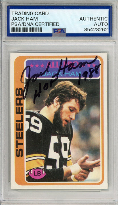 1978 TOPPS JACK HAM #450 STEELERS HOF AUTOGRAPH PSA/DNA 'HOF 1988 INSCRIPTION