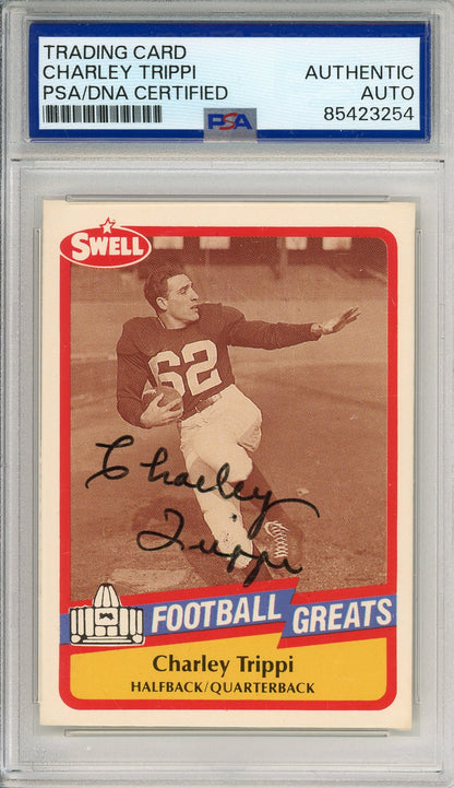 1989 SWELL CHARLEY TRIPPI #58 HOF AUTOGRAPH PSA/DNA