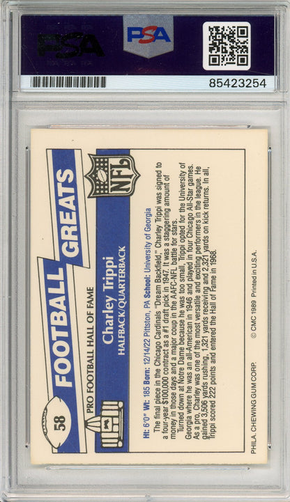 1989 SWELL CHARLEY TRIPPI #58 HOF AUTOGRAPH PSA/DNA
