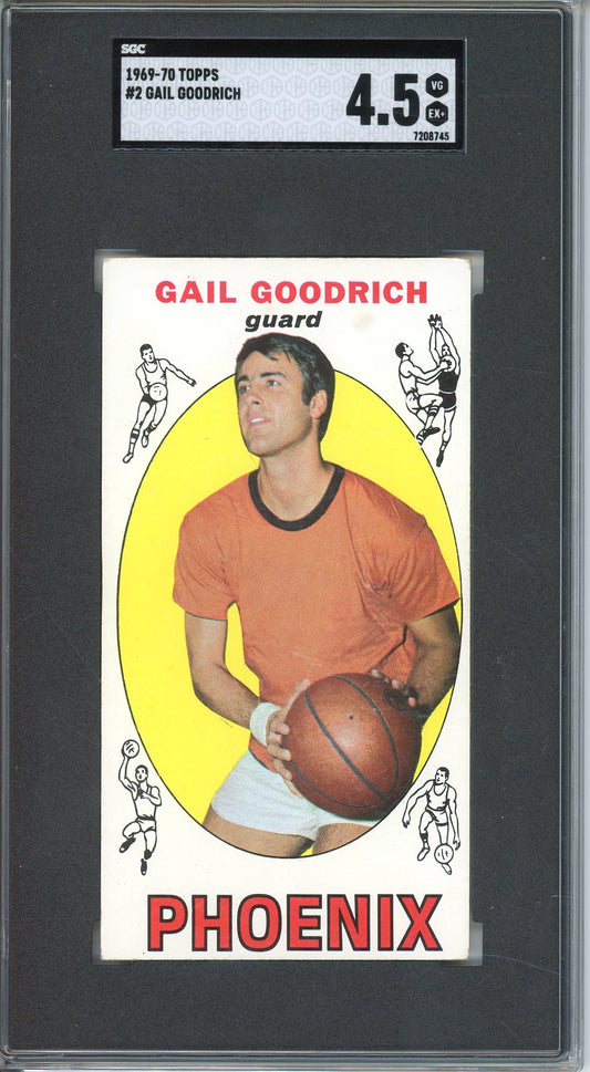 1969-70 TOPPS GAIL GOODRICH #2 TALL BOY SUNS SGC 4.5
