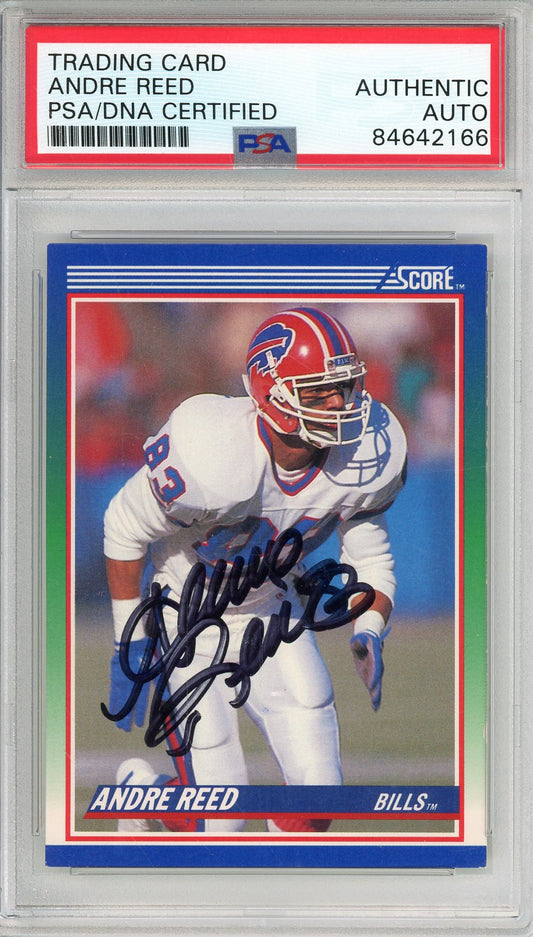 1990 SCORE ANDRE REED #57 BILLS HOF 7-TIME PRO BOWL AUTOGRAPH PSA/DNA