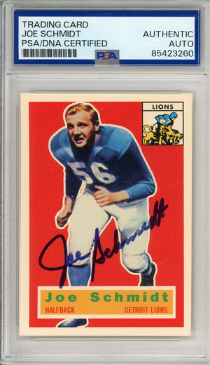 1994 TOPPS ARCHIVES JOE SCHMIDT #44 HOF AUTOGRAPH PSA/DNA