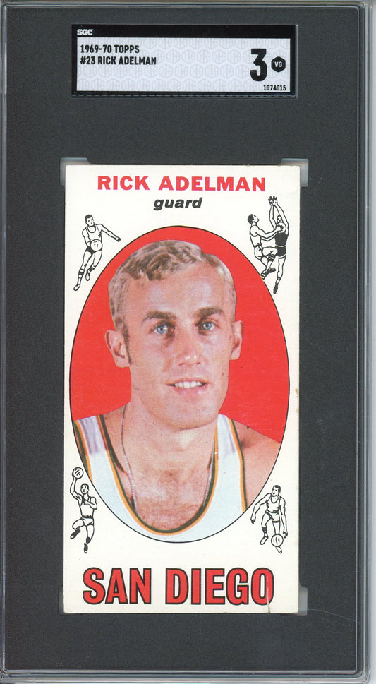1969=70 TOPPS RICK ADELMAN #23 TALL BOY CLIPPERS SGC 3