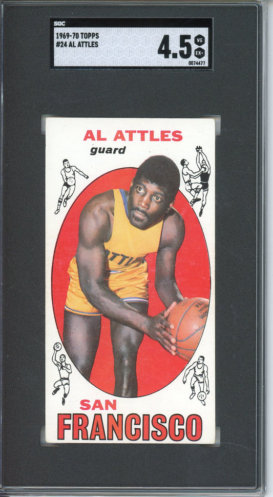 1969-70 TOPPS AL ATTLES #24 TALL BOY WARRIORS SGC 4.5