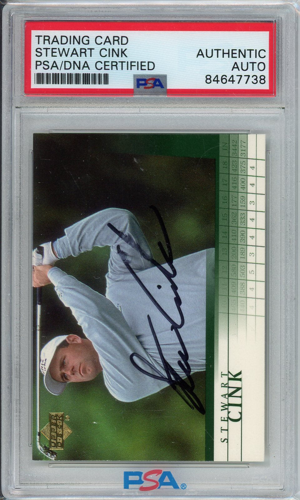STEWART CINK SIGNED PSA/DNA CERTIFIED AUTHENTIC AUTOGRAPH CARD