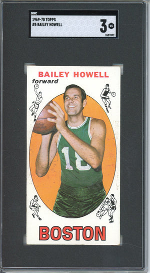 1969-70 TOPPS BAILEY HOWELL #5 TALL BOY BOSTON CELTICS SGC 3