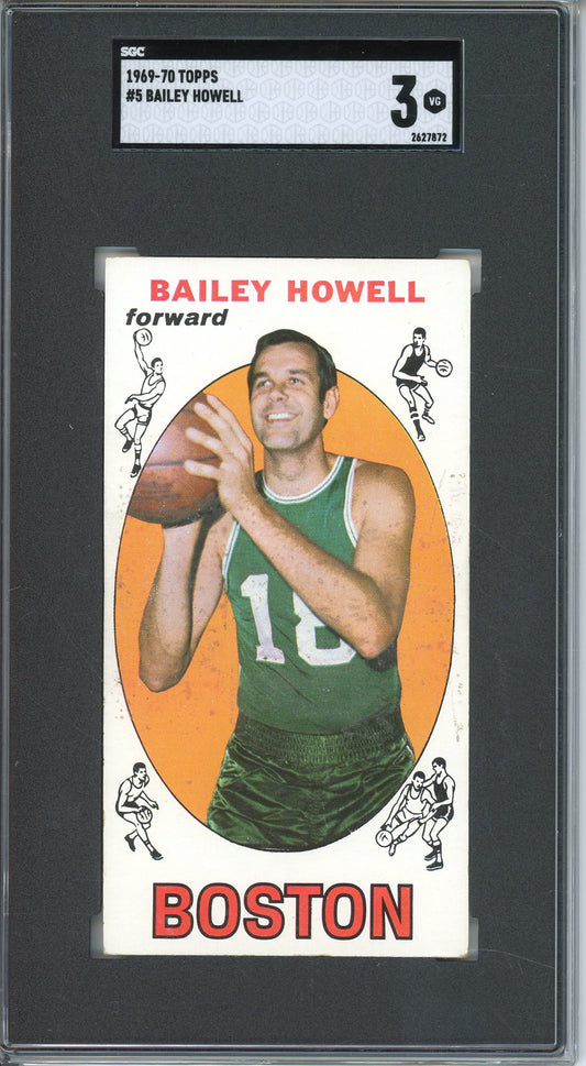1969-70 TOPPS BAILEY HOWELL #5 TALL BOY BOSTON CELTICS SGC 3