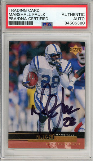 1999 UPPER DECK MARSHALL FAULK #175 HOF AUTOGRAPH PSA/DNA