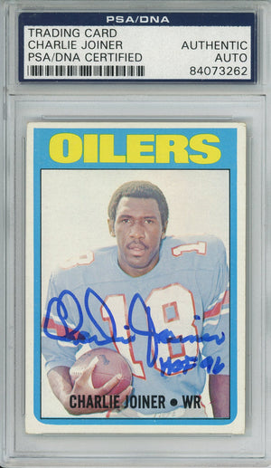 1972 TOPPS FOOTBALL - CHARLIE JOINER #244 CHARGERS ROOKIE HOF AUTOGRAPH PSA/DNA AUTHENTIC AUTO