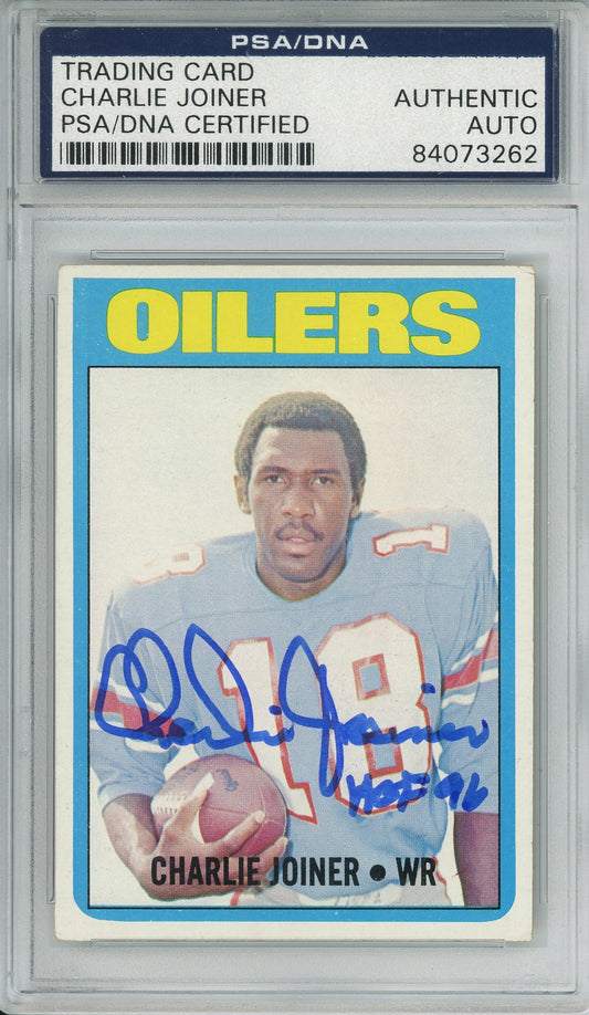 1972 TOPPS FOOTBALL - CHARLIE JOINER #244 CHARGERS ROOKIE HOF AUTOGRAPH PSA/DNA AUTHENTIC AUTO