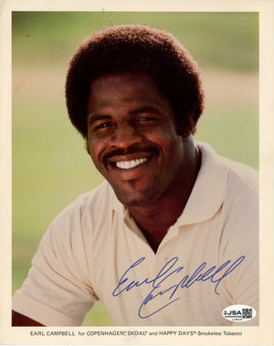 EARL CAMPBELL SKOAL ADVERTISEMENT 8X10 PHOTO - (JSA)