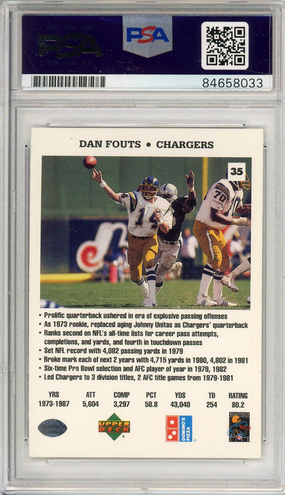 1991 UPPER DECK DOMINO'S DAN FOUTS #35 HOF AUTOGRAPH PSA/DNA