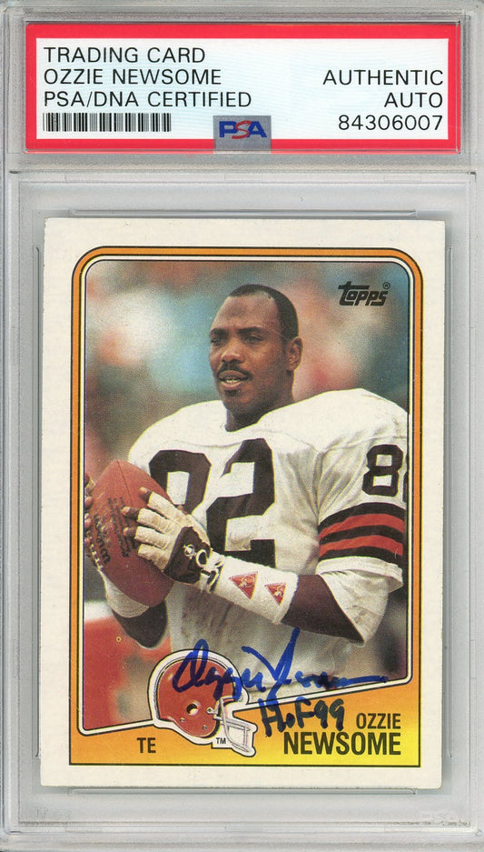 1988 TOPPS OZZIE NEWSOME #92 "HOF '99" BROWNS 7-TIME ALL PRO AUTOGRAPH PSA/DNA