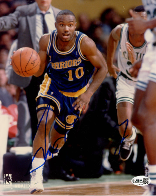 TIM HARDAWAY SR AUTOGRAPHED 8X10 PHOTO - WARRIORS (JSA)