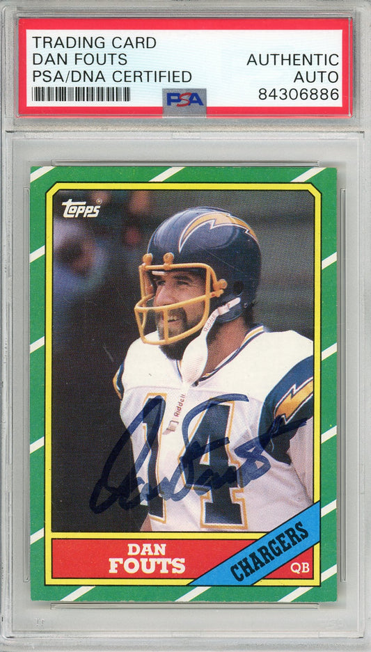 1986 TOPPS DAN FOUTS #231 HOF CHARGERS 6-TIME PRO BOWLER AUTOGRAPH PSA/DNA