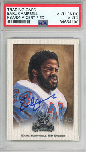 2002 DONRUSS EARL CAMPBELL #156 HOF OILERS MVP AUTOGRAPH PSA/DNA