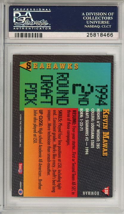 1994 BOWMAN KEVIN MAWAE #135 HOF ROOKIE CARD AUTOGRAPH PSA 5 AUTHENTIC AUTO