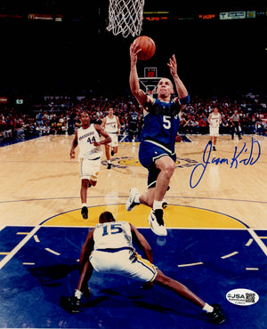 JASON KIDD AUTOGRAPHED 8X10 PHOTO - MAVERICKS (JSA)