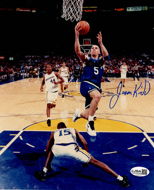 JASON KIDD AUTOGRAPHED 8X10 PHOTO - MAVERICKS (JSA)