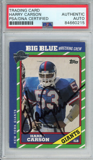 2005 TOPPS FOOTBALL ALL-TIME FAN FAVORITES - HARRY CARSON HOF GIANTS AUTOGRAPH PSA/DNA AUTHENTIC AUTO