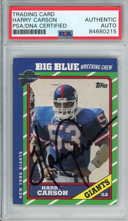 2005 TOPPS FOOTBALL ALL-TIME FAN FAVORITES - HARRY CARSON HOF GIANTS AUTOGRAPH PSA/DNA AUTHENTIC AUTO