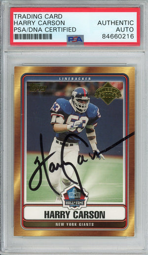 2006 TOPPS FOOTBALL - HARRY CARSON HALL OF FAME 2006 GIANTS AUTOGRAPH PSA/DNA AUTHENTIC AUTO