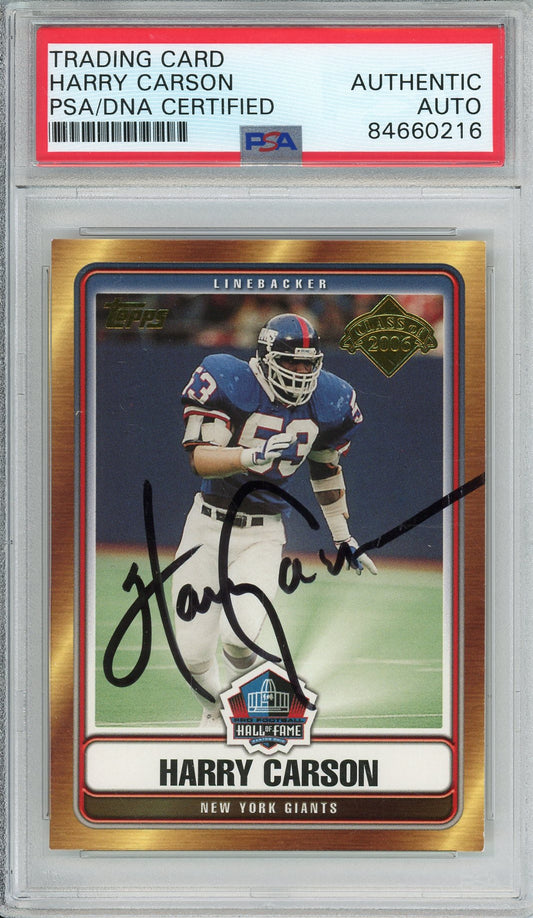 2006 TOPPS FOOTBALL - HARRY CARSON HALL OF FAME 2006 GIANTS AUTOGRAPH PSA/DNA AUTHENTIC AUTO