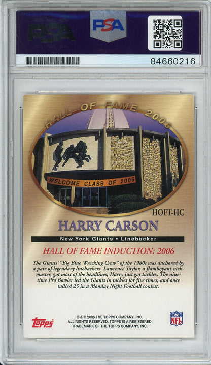 2006 TOPPS FOOTBALL - HARRY CARSON HALL OF FAME 2006 GIANTS AUTOGRAPH PSA/DNA AUTHENTIC AUTO