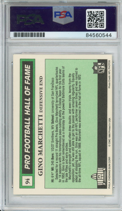 1990 SWELL FOOTBALL - GINO MARCHETTI #94 COLTS HOF AUTOGRAPH PSA/DNA AUTHENTIC AUTO