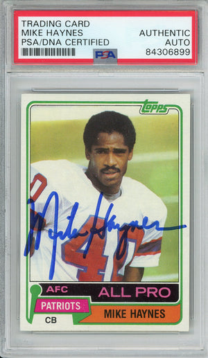 1981 TOPPS FOOTBALL MIKE HAYNES #230 PATRIOTS HOF AUTOGRAPH PSA/DNA AUTHENTIC AUTO