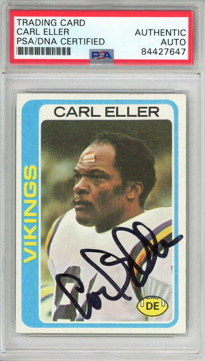 1978 TOPPS CARL ELLER #79 HOF VIKINGS NFL CHAMP AUTOGRAPH PSA/DNA