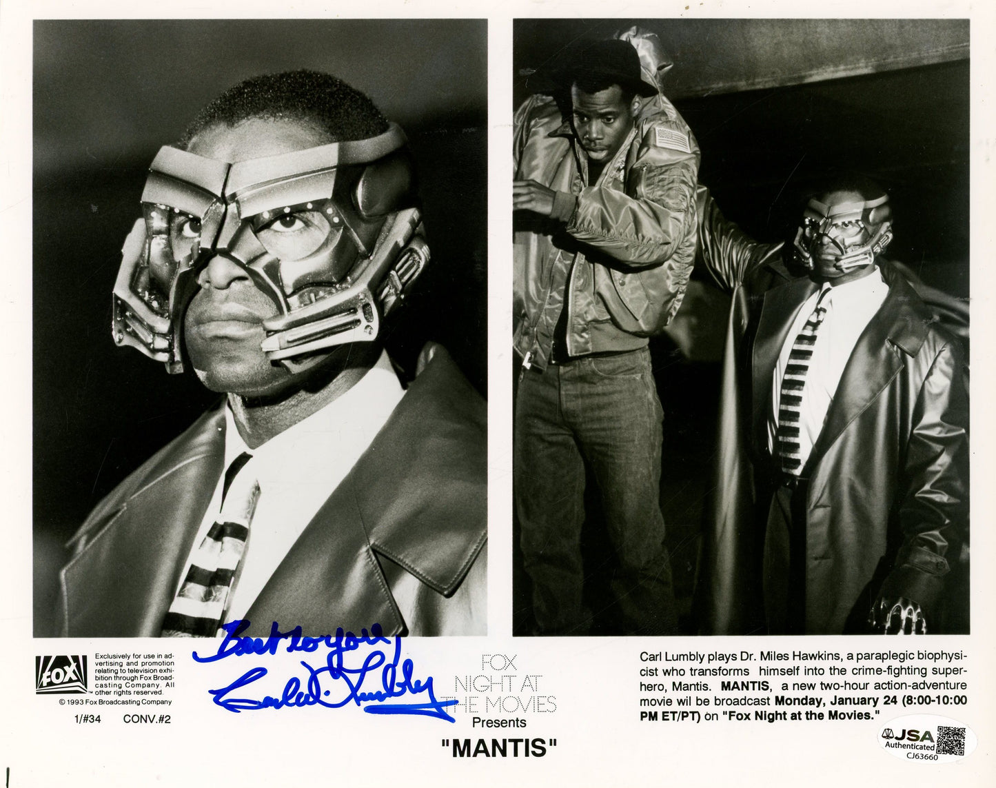 CARL LUMBLY AUTOGRAPHED 8X10 PHOTO - ENTERTAINMENT (JSA)