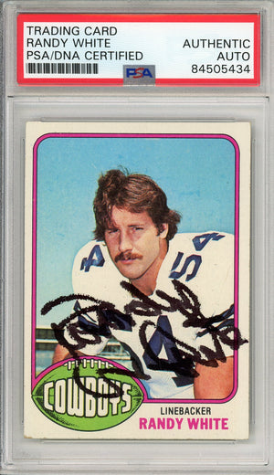1976 TOPPS RANDY WHITE #158 ROOKIE HOF AUTOGRAPH PSA/DNA