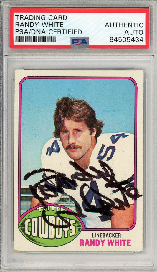 1976 TOPPS RANDY WHITE #158 ROOKIE HOF AUTOGRAPH PSA/DNA