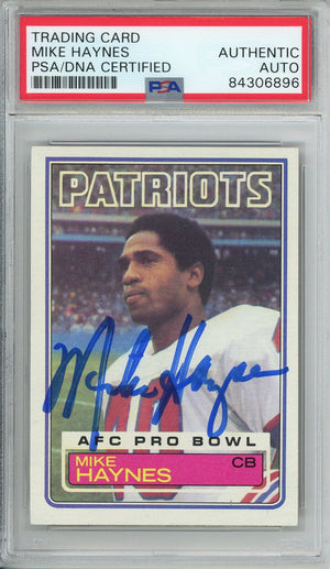 1983 TOPPS FOOTBALL - MIKE HAYNES #332 PATRIOTS HOF AUTOGRAPH DSA/DNA AUTHENTIC AUTO