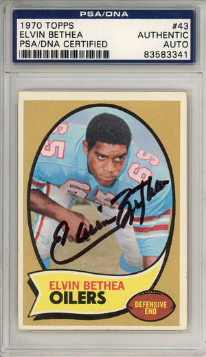 1970 TOPPS ELVIN BETHEA #43 ROOKIE CARD HOF AUTOGRAPH PSA/DNA