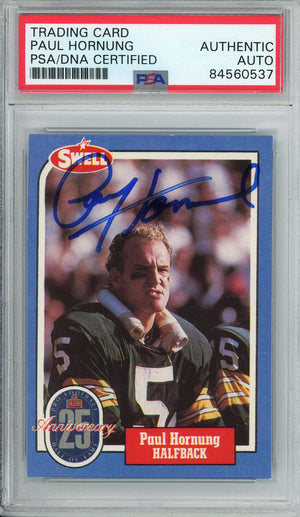 1988 SWELL FOOTBALL - PAUL HORNUNG #131 PACKERS HOF AUTOGRAPH PSA/DAN AUTHENTIC AUTO