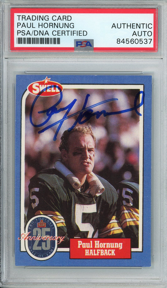 1988 SWELL FOOTBALL - PAUL HORNUNG #131 PACKERS HOF AUTOGRAPH PSA/DAN AUTHENTIC AUTO