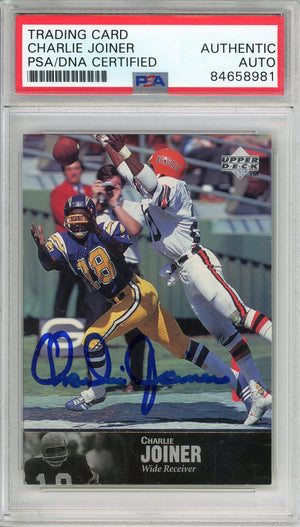 1997 UPPER DECK CHARLIE JOINER #41 HOF CHARGERS 2-TIME ALL PRO AUTOGRAPH PSA/DNA