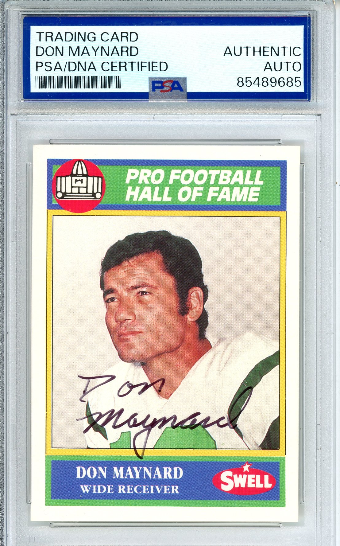 1990 SWELL FOOTBALL - DON MAYNARD #139 HALL OF FAME AUTOGRAPH PSA/DNA AUTHENTIC AUTO