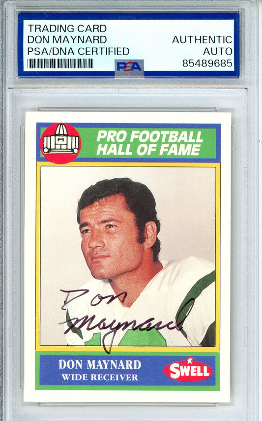 1990 SWELL FOOTBALL - DON MAYNARD #139 HALL OF FAME AUTOGRAPH PSA/DNA AUTHENTIC AUTO