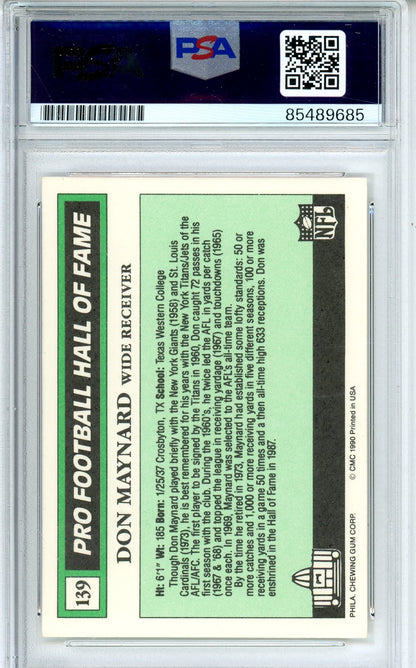 1990 SWELL FOOTBALL - DON MAYNARD #139 HALL OF FAME AUTOGRAPH PSA/DNA AUTHENTIC AUTO