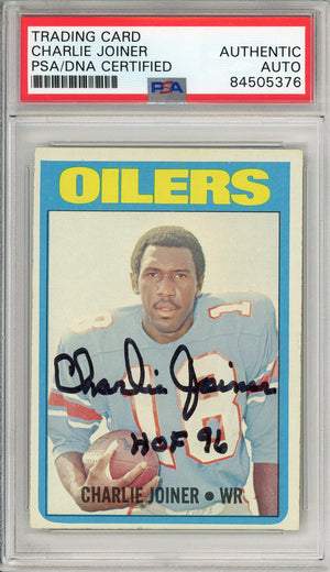 1972 TOPPS CHARLIE JOINER #244 ROOKIE CARD HOF AUTOGRAPH PSA/DNA
