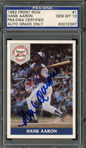 1992 FRONT ROW Hank Aaron Auto - PSA DNA AUTO GRADE 10