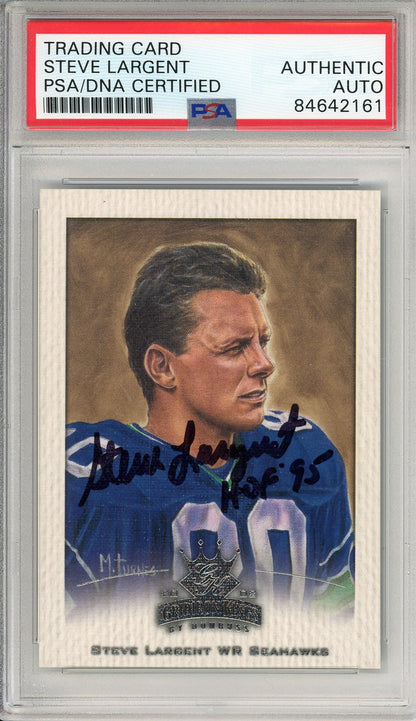 2002 DONRUSS GRIDIRON KINGS STEVE LARGENT #172 HOF AUTOGRAPH PSA/DNA