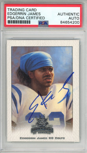 2002 DONRUSS EDGERRIN JAMES #36 HOF COLTS 3-TIME ALL PRO AUTOGRAPH PSA/DNA